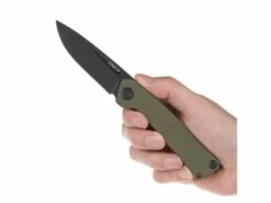 ANV Z200-LINER LOCK, BLACK PLAIN EDGE, G10 OLIVE