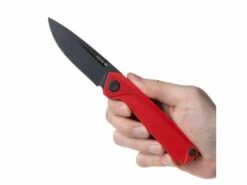 ANV Z200-LINER LOCK, BLACK PLAIN EDGE, G10 RED