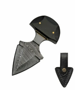 Damascus Black Widow Push Dagger