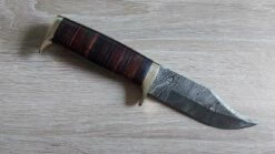 Damascus Leather Hunter -Kershaw Sale damascus leather hunter 1 1