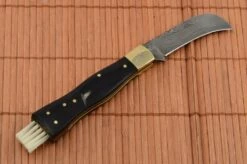 Exclusive Mushroom Knife Damascus With Buffalo Horn Handmade -Kershaw Sale exkluzivny hubarsky noz damaskovy s byvolim rohom rucne robeny 88