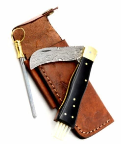 Exclusive Mushroom Knife Damascus With Buffalo Horn Handmade