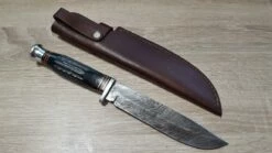 Marbles Damascus Bowie Horn MR457 -Kershaw Sale marbles damascus bowie horn mr457 28429