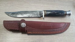 Marbles Damascus Horn Handle Hunter MR449 -Kershaw Sale marbles damascus horn handle hunter mr449 28329